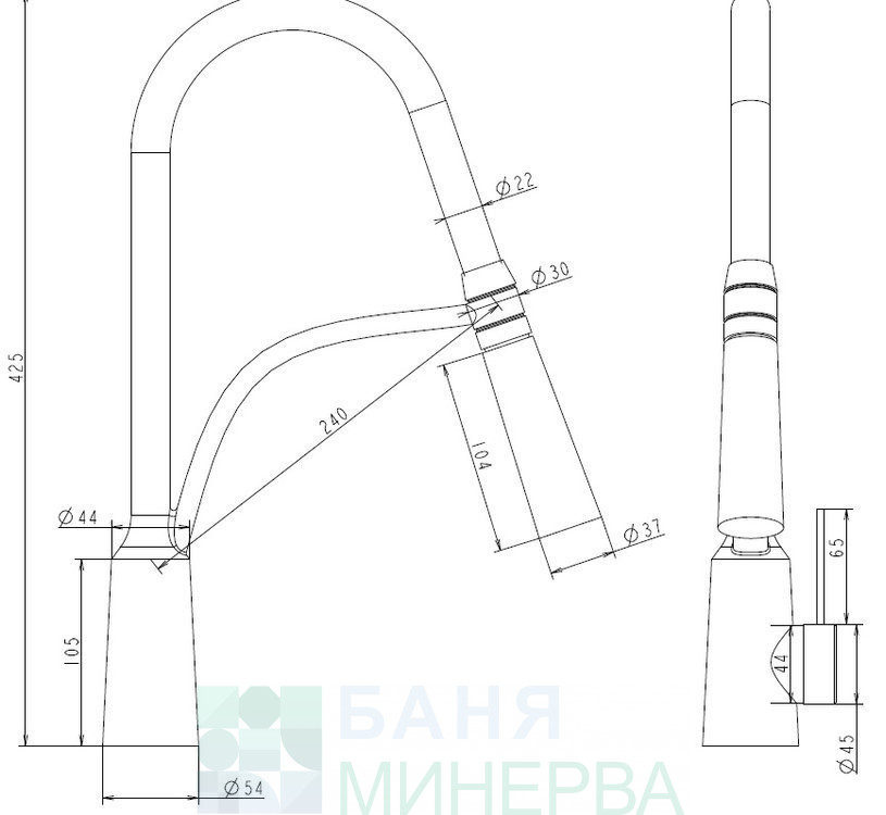 Черен кухненски смесител BLANDINI TORNO BLACK - Image 3