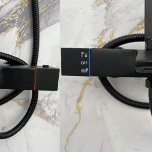 Черна Душ Система с термостат и чучур MULTI JOY Quadro BLANDINI