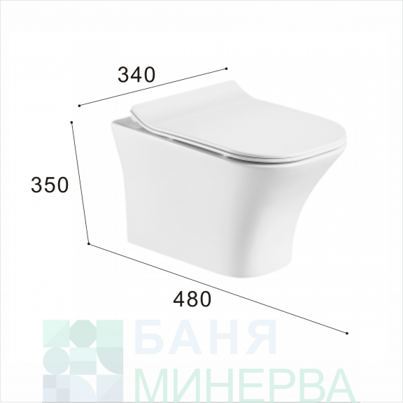 ICC3435W Slim Стенна тоалетна чиния - Image 2