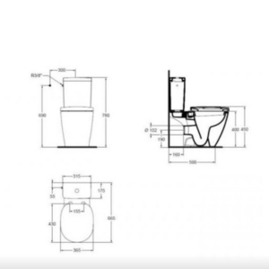 IDEAL STANDARD Connect Cube E716401 Моноблок със седалка с плавно затваряне