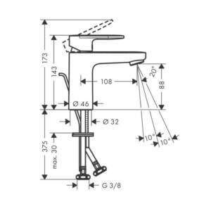 HANSGROHE VERNIS Blend 71551670 Смесител черен мат с изпразнител