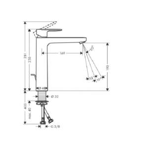 HANSGROHE VERNIS Blend 71582670 смесител за мивка висок Черен мат