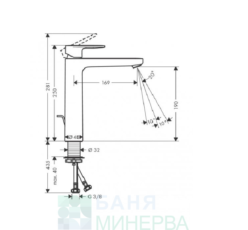 HANSGROHE VERNIS Blend 71582670 смесител за мивка висок Черен мат - Image 2