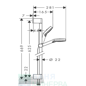 HANSGRONE CROMETTA Vario 100 Душ комплект 26532400