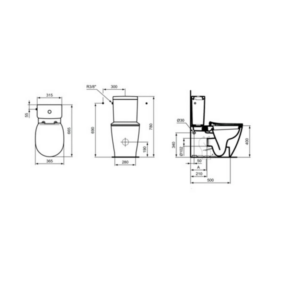 Ideal Standard E234601 CONNECT AquaBlade Моноблок с плътно прилепване към стената