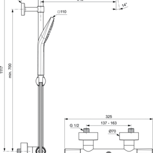 Ideal Standard A7240AA CERATHERM T100 Термостатна душ система