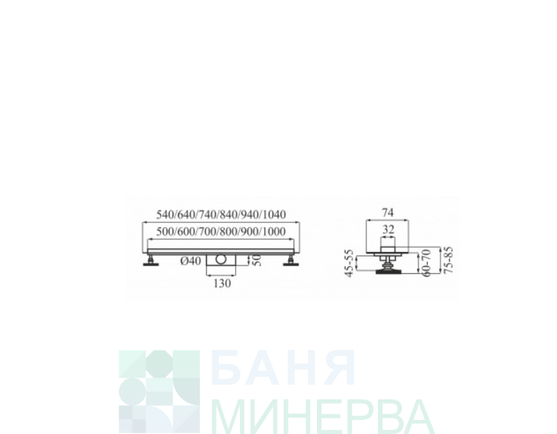 Линеен сифон REA Eco 360 SLIM BLACK 60 - Image 2