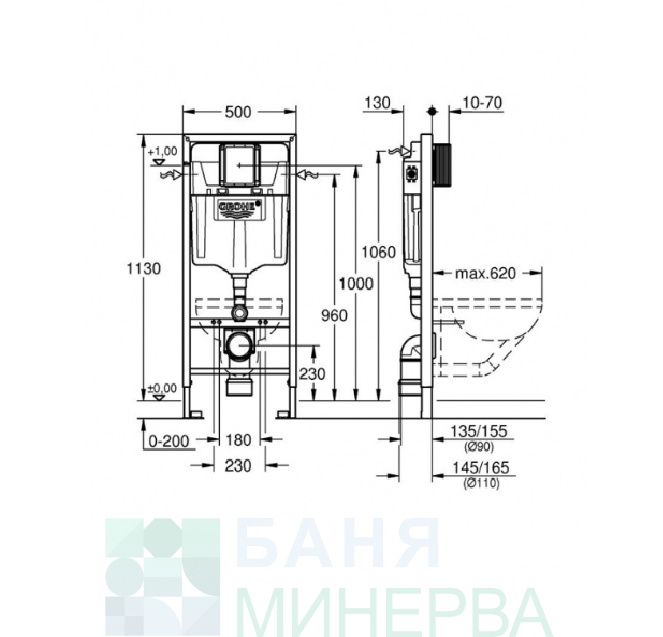 GROHE 39536000 КОМПЛЕКТ ЗА WC SOLIDO 5 В 1 RAPID SL ARENA COSMOPOLITAN EURO CERAMIC - Image 5
