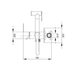 AQG ARES 34RE0010520 Хигиенен Душ Черен мат