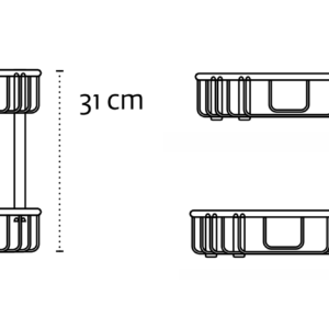Kapitan 96388855 Етажерка двойна Черен мат