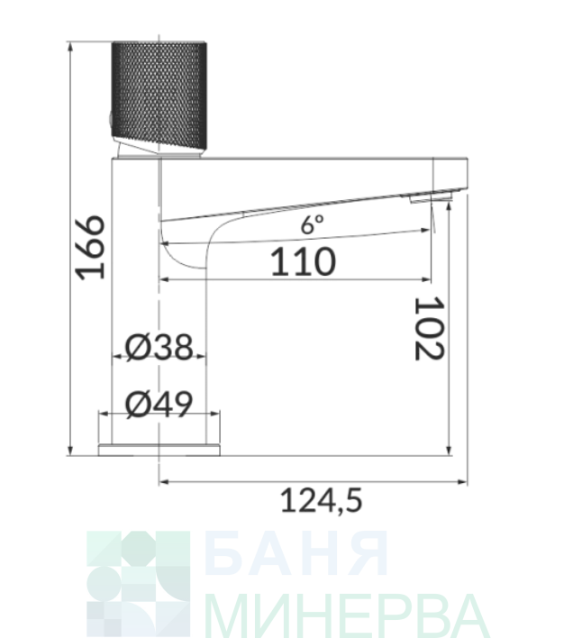 Omnires Contour 100 Brushed Gold Златен смесител за мивка - Image 2