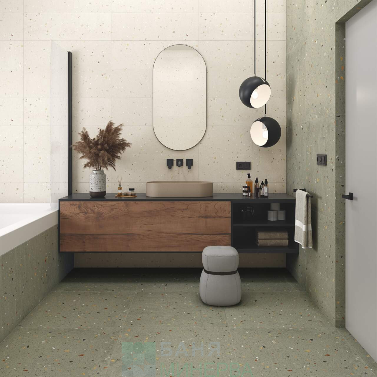 Arcana Croccante Menta тип Terrazzo 80-80 гранитогрес - Image 2