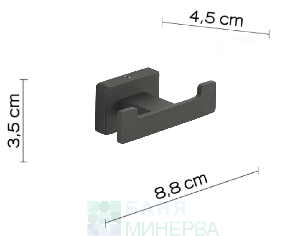 Gedy G-Atena Двойна закачалка черен мат 4426 14 - Image 2