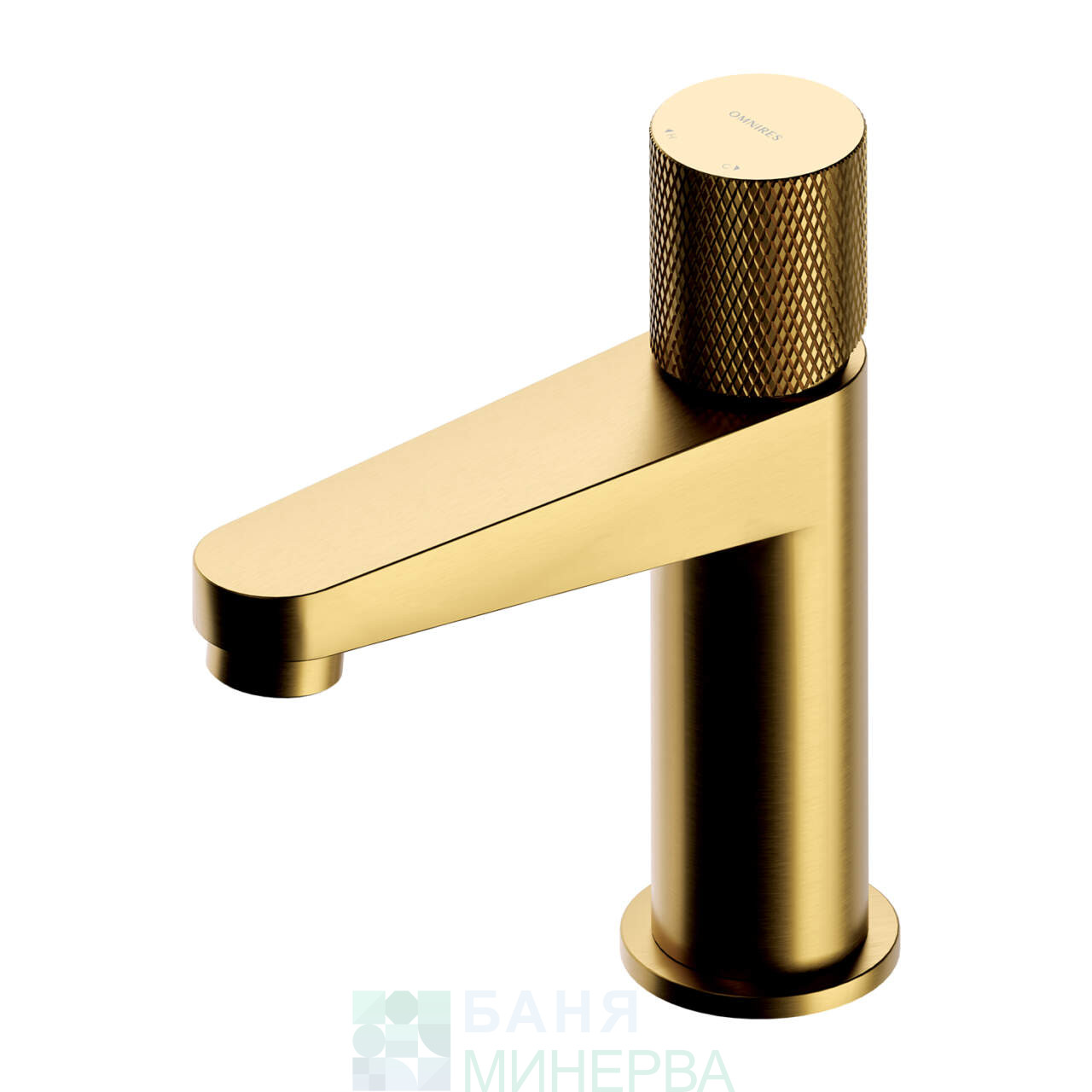 Omnires Contour 100 Brushed Gold Златен смесител за мивка