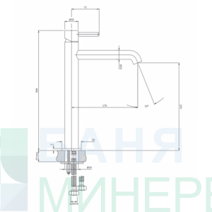 Omnires Y121GLB Y Смесител за мивка купа четкано злато