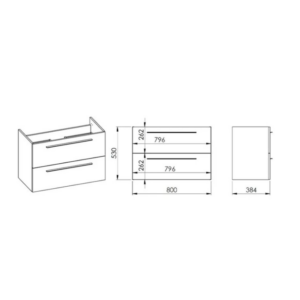 ROCA A851923806 Roca ELIANA Unik 2 чекмеджета Шкаф с мивка