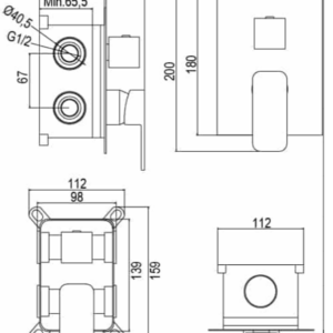 AQG Alpha 19ALPEC21602 Душ за вграждане Хром