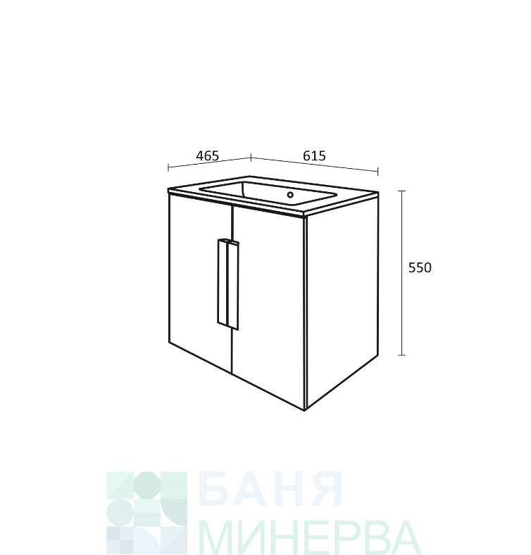 Triano Vigo 2 PVC долен шкаф с мивка 60 см - Image 4