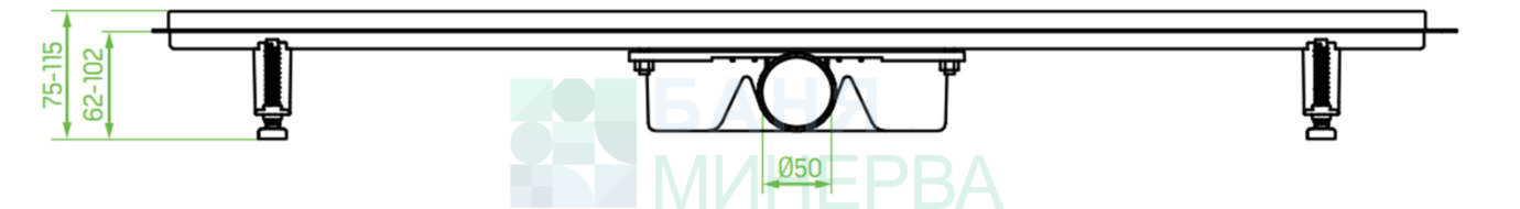 Laveo Basso COB_G70D Линеен сифон Злато мат 700 mm - Image 4