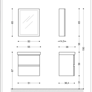 Visota ТЕДИ 55 PVC Долен шкаф с мивка