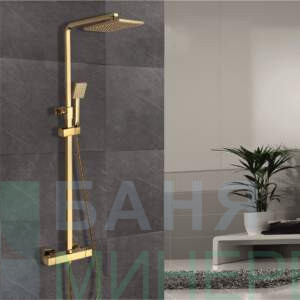 BG ПАКЕТ 2 В 1-САНЯ 6222GOLD+1008866 GOLD Комплект Душ и смесител Златен