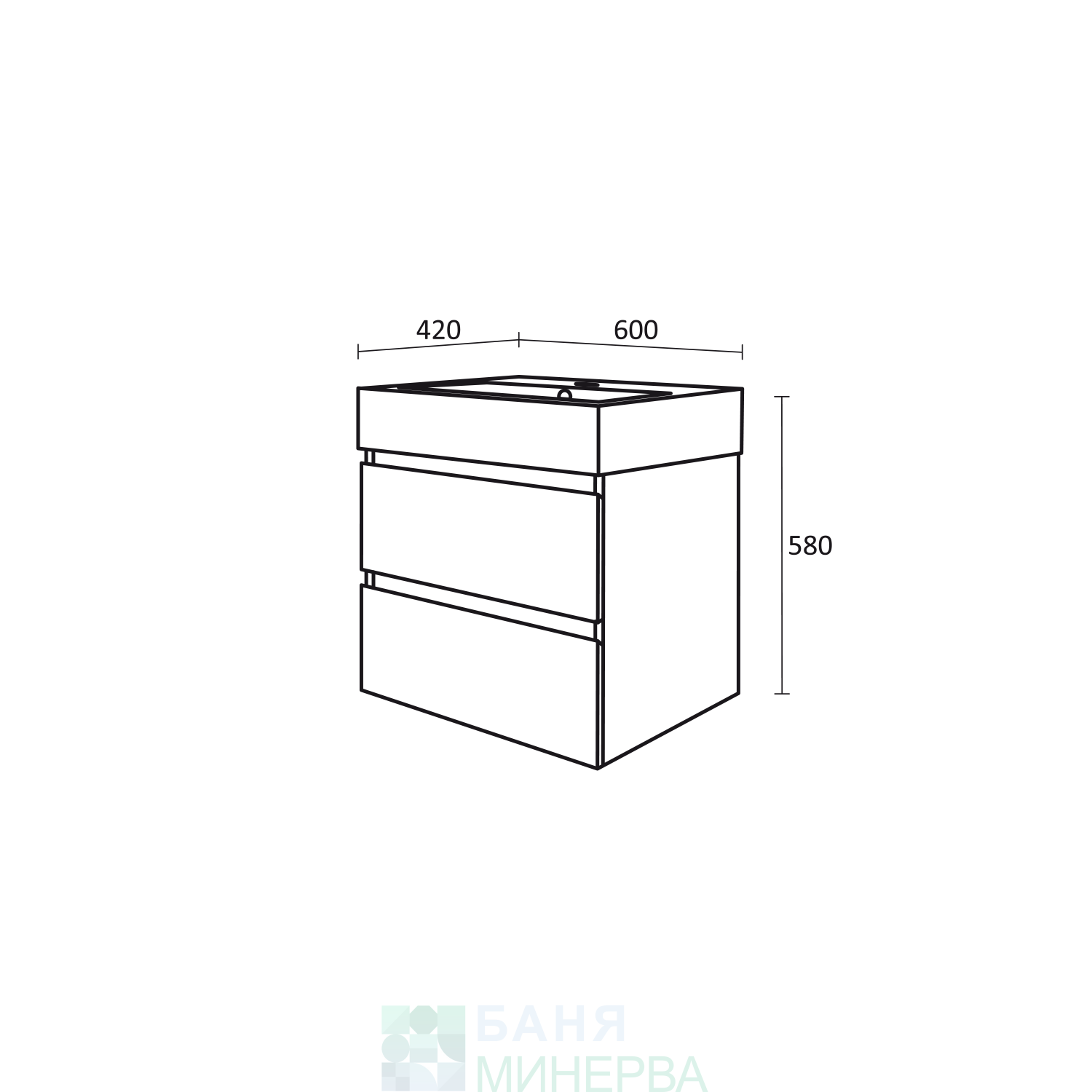 Гранд 60 Триано Долен шкаф за баня - Image 4
