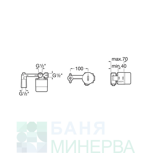 ROCA A5252206NB UNIVERSAL BLACK MAT тяло за вграден смесител за умивалник - Image 2