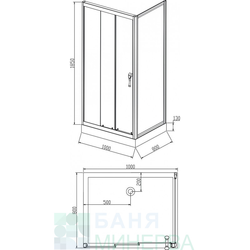 ICL 1302 R Душ кабина 100-80 - Image 4