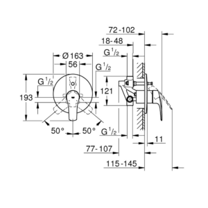 GROHE EUROSMART 33305003-26668000-26406003 Душ система за вграждане