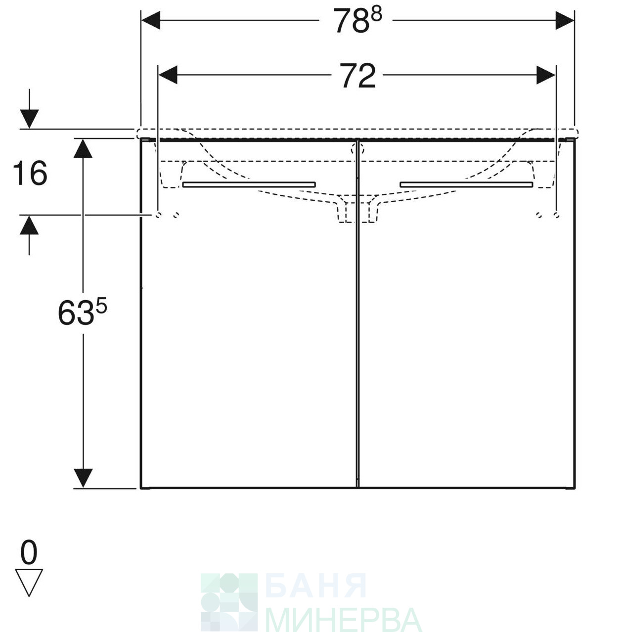 GEBERIT Selnova Square Шкаф с мивка - Image 5