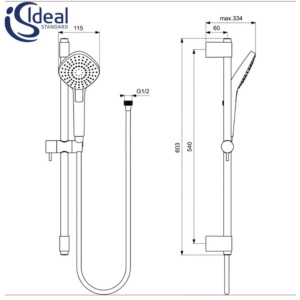 Тръбно окачване 60 см IDEALRAIN Evo Diamond B2234AA