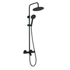 AQG Nite 20NITR25NIB05 Душ колона кръгла Черен мат с термостат и чучур