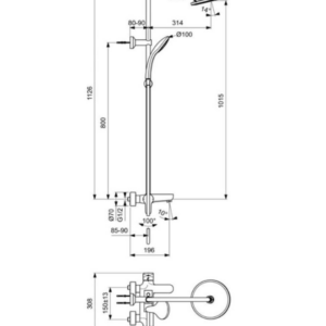 Ideal Standard Cerafine O BC525AA Душ система с чучур