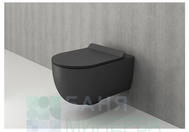Grohe Структура за вграждане+Bocchi Tondo Rimless Черен мат конзолна тоалетна - Image 2