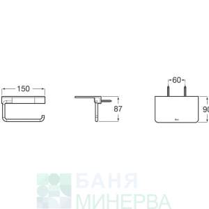 ROCA HOTELS 2.0 A817581C40 Поставка за тоалетна хартия с полица Черен мат
