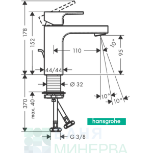 Hansgrohe Vernis Shape 71561670 Смесител за умивалник черен мат