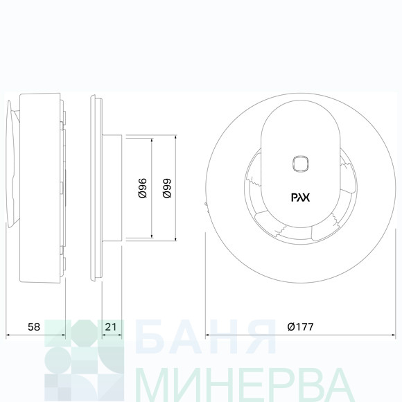 PAX Norte Сматр вентилатор за баня-Черен - Image 3