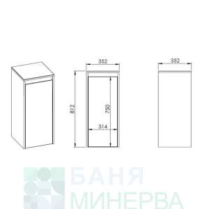 Roca Claudia A857797529 MDF Стенна колона за баня бял мат