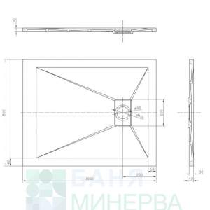 Поддушово корито Черен мат 80-100 Rough Stone ICST 10080RS 2