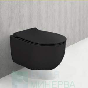 Bocchi Tondo Rimless Конзолна тоалетна Черен мат