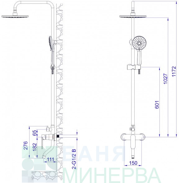 ICT 6328BLACK Душ колона Черен мат Торино - Image 3
