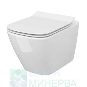CITY SQUARE S701-405 CERSANIT конзолна тоалетна RIMLESS с капак слим забавено падане SET B220