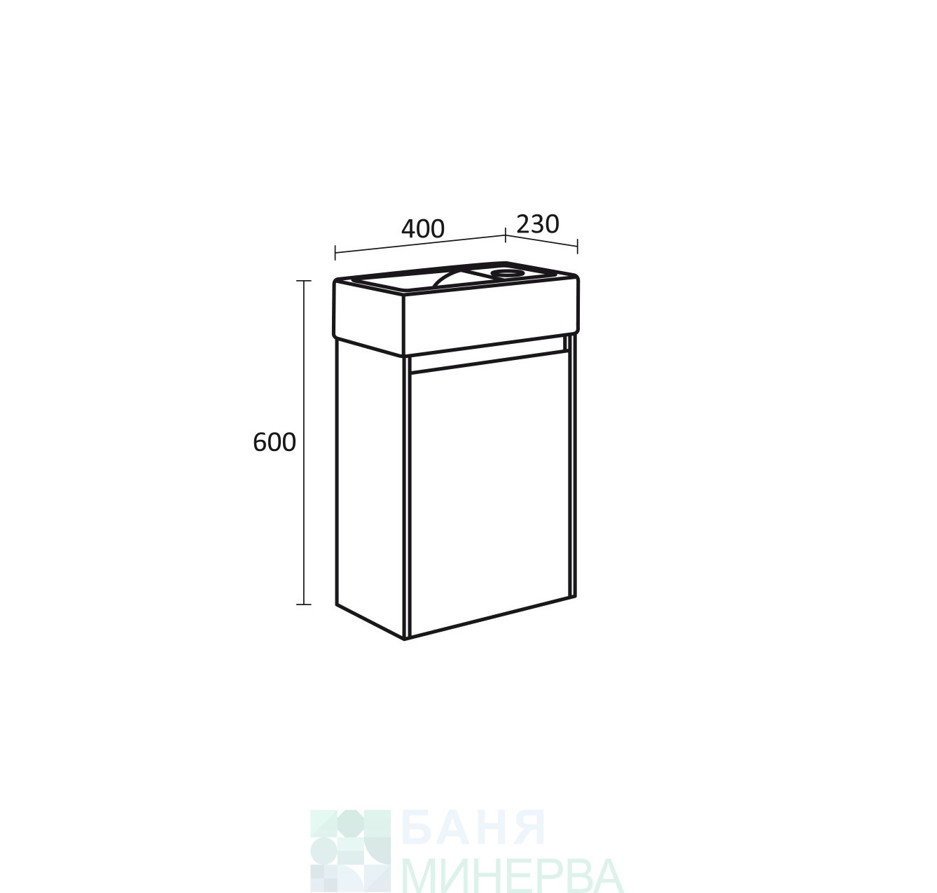 TRIANO ЛАРА 40 Долен шкаф за баня PVC - Image 3
