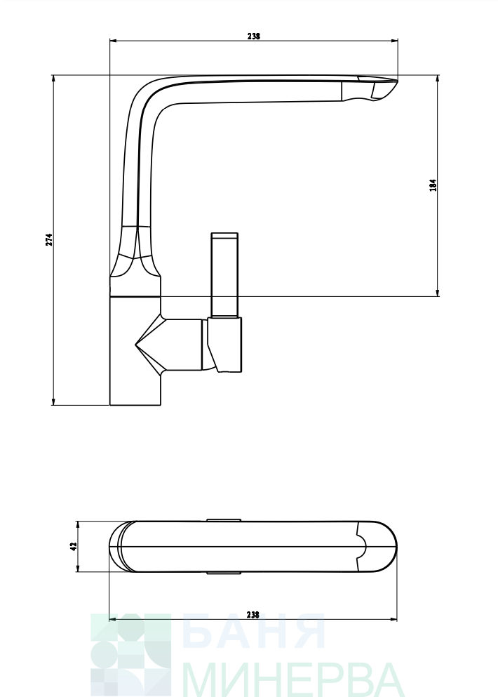 ICF 7390091 7313 Месингов кухненски смесител - Image 2