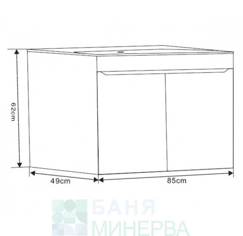 ICP 6249 PVC мебел за баня 85 см - Image 3