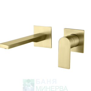 AQG ALPHA TWO 01ALC1800C Brushed Gold Смесител за мивка за вграждане Четкано злато