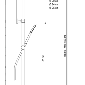 AQG WIND BLU 21WBR255UB02 Душ колона с кръгла пита и чучур
