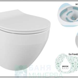 Grohe с Черен бутон и тоалетна Вортекс технология за измиване Bocchi Jet flush rimless