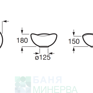 ROCA Ohtake A327A15080 matt black Мивка купа 38 см Черен мат