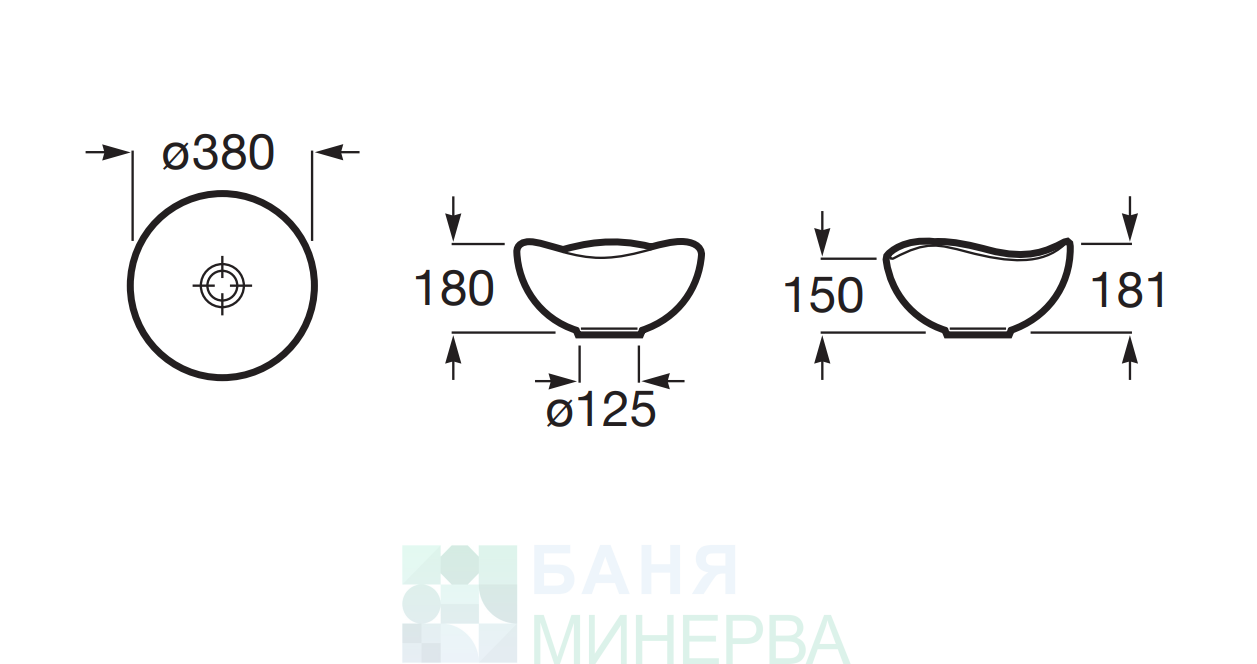 ROCA Ohtake A327A15080 matt black Мивка купа 38 см Черен мат - Image 2